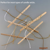 MILIVIXAY 100pcs Wooden Wick Holders - Candle Wicks Centering Device for Large & Multiwick Candles. MILIVIXAY