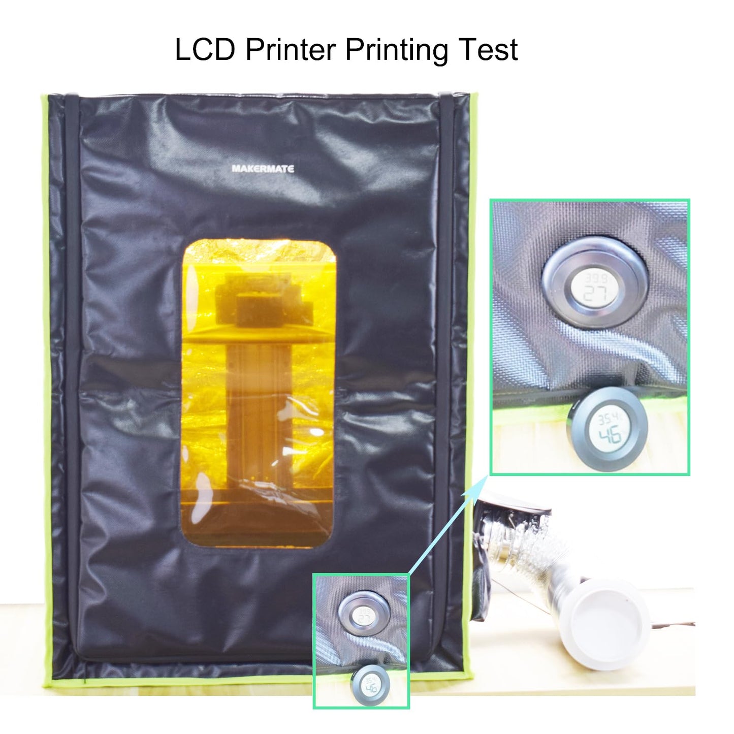 Makermate 3D Printer Enclosure with Ventilation,LED Light,Thermo-Hygrometer Resin 3D Printer Enclosure Lock Smelly Vent Odors for Creality Ender Anycubic Elegoo Bamboo lab Prusa Sovol 3D Prin - WoodArtSupply