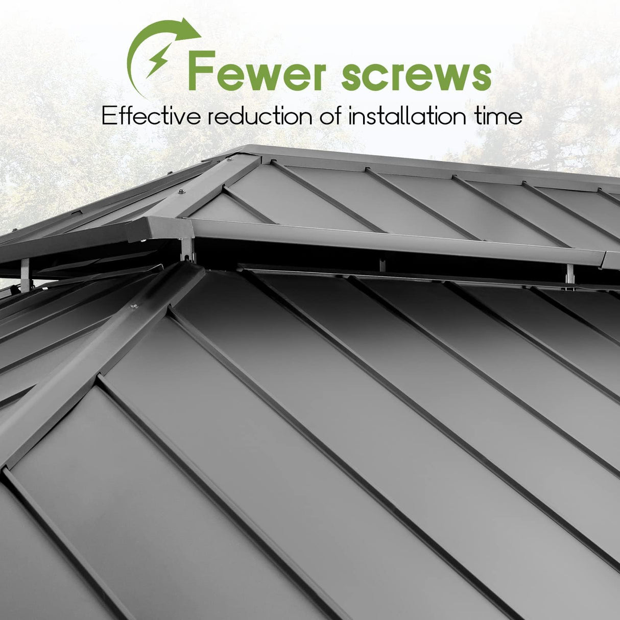 COASTSHADE 12x16 Patio Hardtop Gazebo, Outdoor Gazebo with Spliced Structure for Easy Assembly,Galvanized Steel Metal Double Roof Aluminum Permanent Frame with Netting and Curtains for Backyard Garden CoastShade