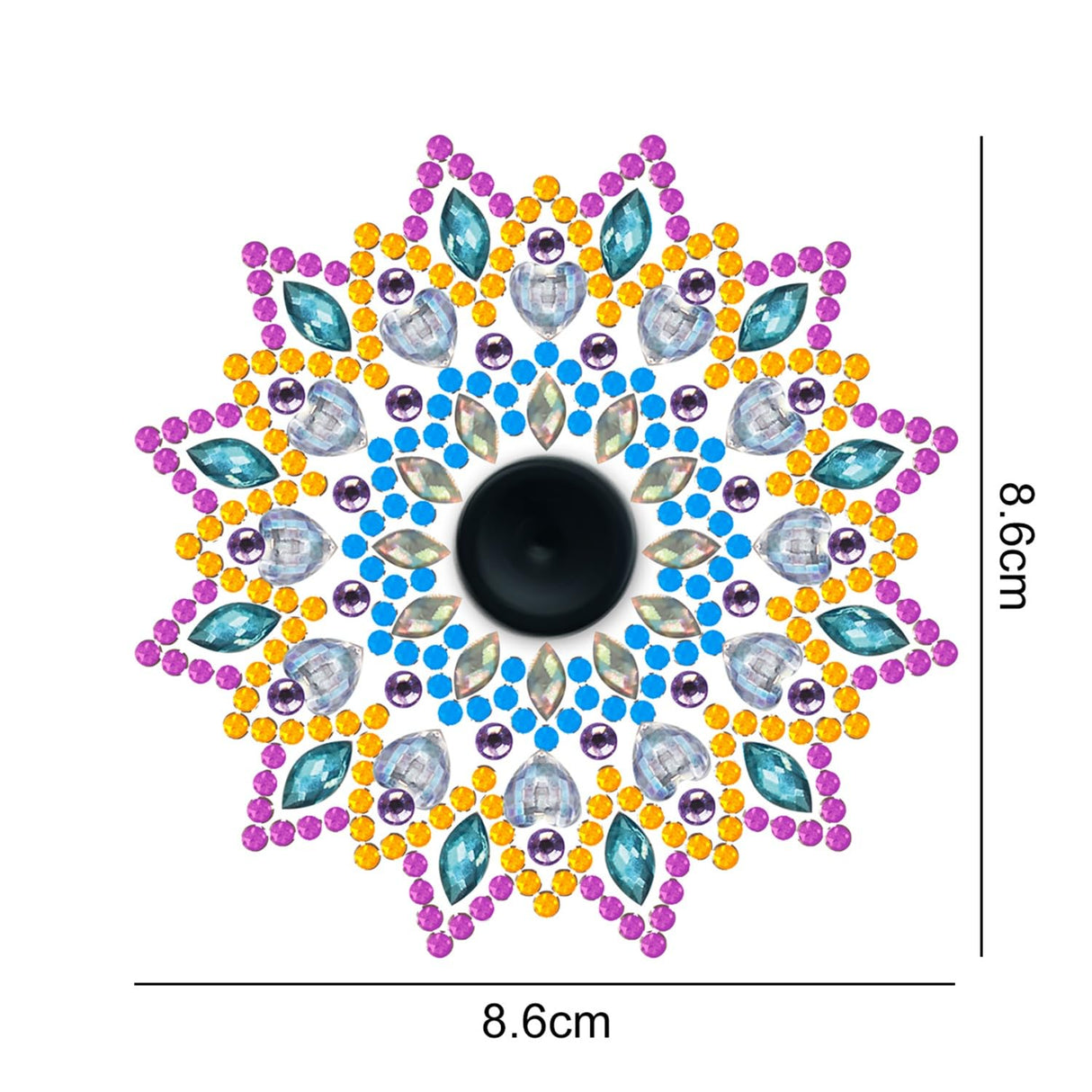 5D DIY Medallion Fidget Spinner Diamond Painting Kit Glow in Dark Crystal Rhinestone Acrylic Decoration Approx 8cm x 8cm Syntego