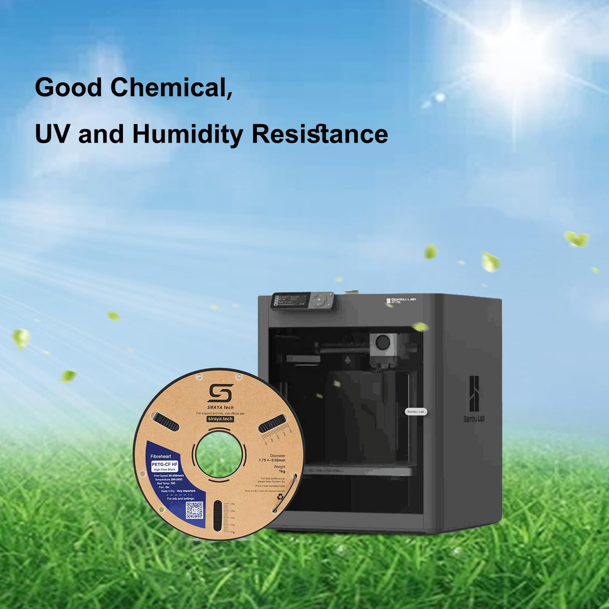 Siraya Tech Fibreheart PETG-CF HF 3D Printer Filament – High-Speed Carbon Fiber PETG, Strong & Lightweight, Minimal Warping, High Flow & Fast Printing, for Functional & Industrial Parts (1kg, Black) Siraya Tech