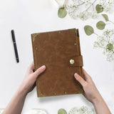 SEEHAN A5 Journal Vintage Binder Journal Notebook 200 Pages, PU Leather Blank Journal Sketchbook A5 Notepads Travel Journal for Writing Drawing SEEHAN