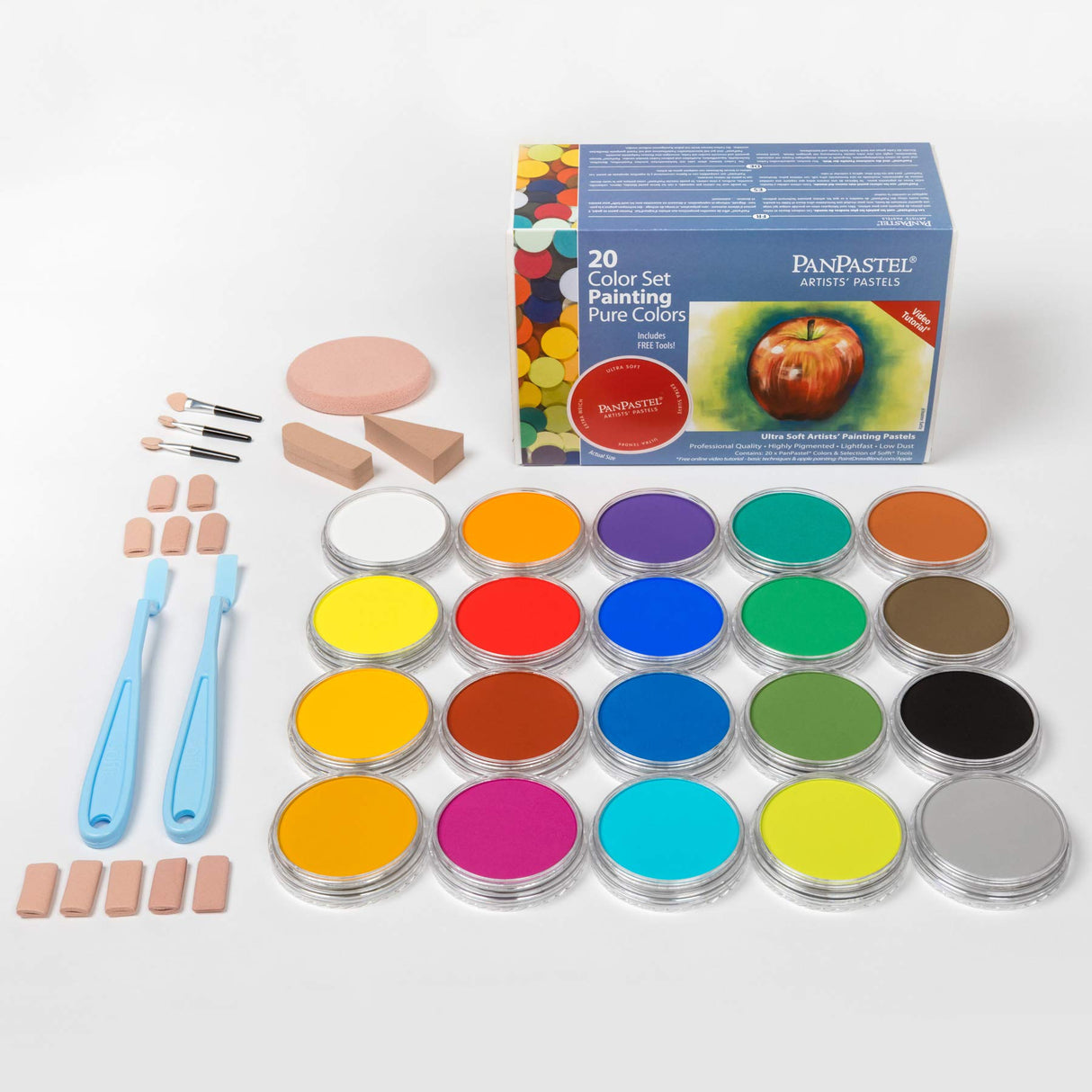 PanPastel Artist Pastels by GOLDEN, Painting Set, 20 Color, Professional Artist Pastels, Unique Pan Format (cake-like) PanPastel