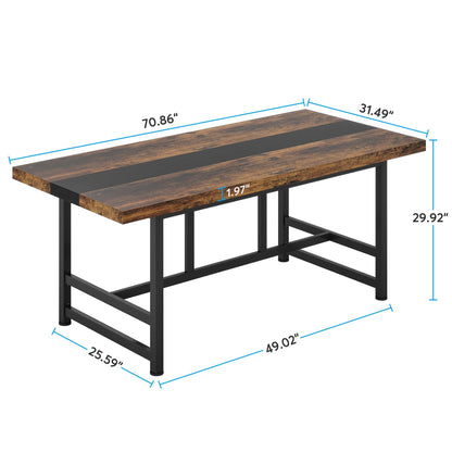 Tribesigns 6FT Conference Table, 71 in Meeting Table, Rectangular Seminar Table, Modern Conferernce Room Table, Large Computer Desk for Office, Boardroom, Meeting Room - WoodArtSupply