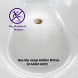 WOODBRIDGE 59" Acrylic Freestanding Bathtub Contemporary Soaking White Tub with Brushed Gold Overflow and Drain，BTA1516-BG-Drain-&O WOODBRIDGE