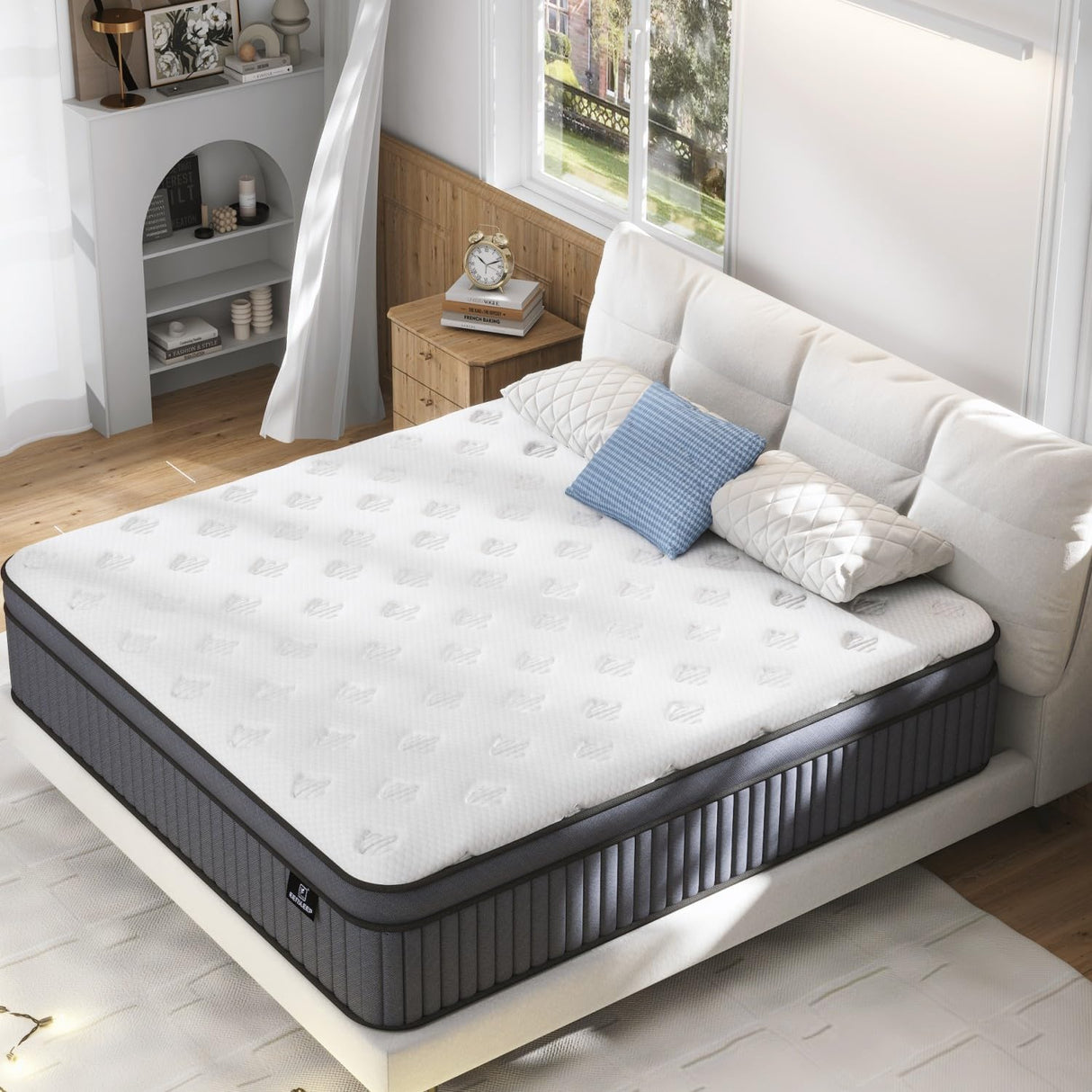 King Size Mattress [Upgraded Strengthen] 14 Inch Medium Firm King Mattress In A Box, Hybrid Mattresses With Gel Memory Foam & Independent Pocket Springs, Pressure Relief, Edge Support, CertiPUR-US EEN EEN SLEEP