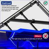 Gadroad LED Floating Queen Bed Frame with Charging Station and Metal Slats Support Gadroad