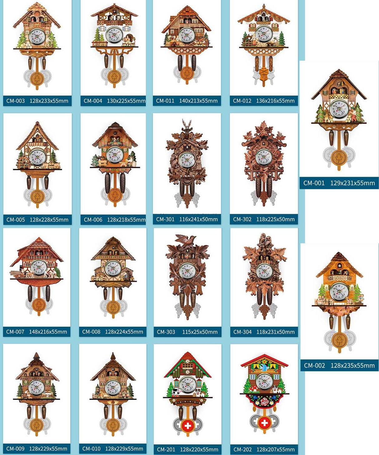 Cuckoo Clock, Wooden Wall Clocks, Wood Traditional Handcrafted Chalet European Antique Retro Style Mechanical Cuckoo Pendulum Quartz Clock for Home Living Room Bedroom Decor Birthday Gifts (CM-007) CALOPET