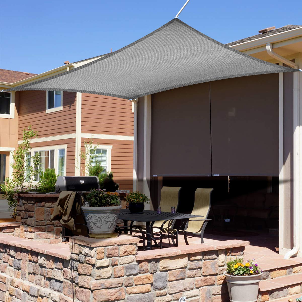 Eden's Decor 5' x 15' Grey Sun Shade Sail Outdoor Canopy Rectangular Awning Fabric Cloth Screen for Patio Garden Backyard Pergola Custom Size Eden's Decor