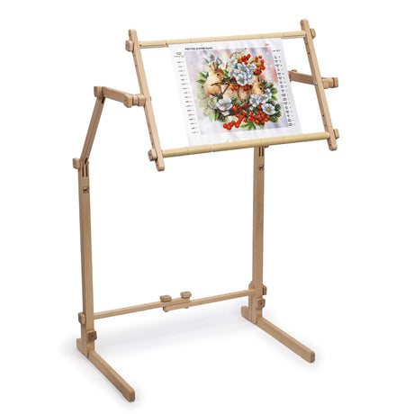Needlework Floor-Standing Type Stand with Adjustable Frame Made of Organic Beech Wood Tapestry Cross Stitch Embroidery Frame Holder (15.7" x 22") AllAboutEmbroideryUA