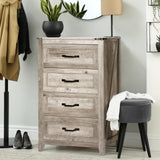 NEDYO 4PCS Farmhouse Dresser Set, Dresser and Nightstand Sets, Rustic Wooden Dresser Set. Including 6 Drawer Dresser & 4 Drawer Dresser & 2 Drawer Nightstand Set of 2 with USB. Light Rustic Oak NEDYO