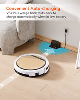 ILIFE V5s Plus Robot Vacuum and Mop Combo, Works with 2.4G WiFi, Alexa/App/Remote Control, Automatic Self-Charging Robotic Vacuum Cleaner, for Pet Hair, Hard Floor, Low Carpet (V5s Pro Upgraded) ILIFE