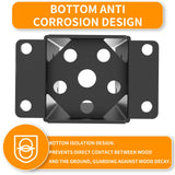 AOSTD 4x4 Post Base-13 Gauge Thick Solid Steel,Inner Size 3.5x3.5 Inch Wood Fence Post Brackets-Rust-Proof Black Powder-Coated Railing Post Brackets for Support Deck, Pergola(4 Pcs) AOSTD