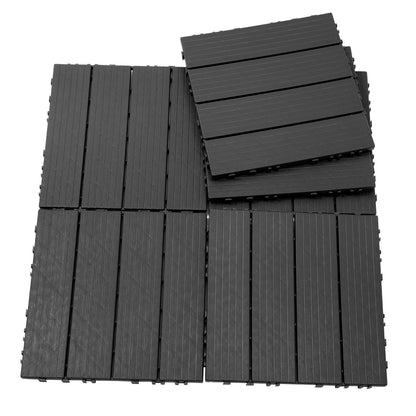 44Pcs Plastic Interlocking Deck Tiles,12"x12" Patio Deck Tiles,Flooring Outdoor Waterproof All Weather Use,Patio Floor Decking Tiles for Garden Poolside Front/Back Yard(Light Gray)