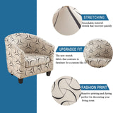 NILUOH Club Chair Covers 2-Piece Stretch Tub Chair Cover Printed Round Barrel Chair Slipcovers Non Slip Armchair Covers Couch Covers with Elastic Bottom for Bar Counter Living Room,Color 23 NILUOH