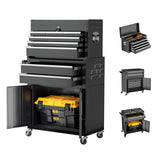 Omelaza 8-Drawer Rolling Tool Chest with Lock, Detachable Tool Cabinet Cart with Wheels, High-Capacity Mechanic Tool Organizer for Garage Workshop Warehouse Storage Omelaza