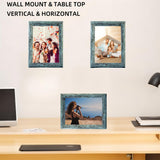 6x8 Green Picture Frames Set of 2, Solid Wood Photo Frame with HD Glass, Farmhouse Distressed Rustic Natural Weathered Wooden Frames for Gallery Wall Mounting or Table Top Display Home Decorative Free form