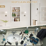 HAIDAIYA 14'' * 24'' Recessed Medicine Cabinet Wall Niche Wood, 3-Tier Bathroom Niche Insert for Drywall, in Wall Shelf Medicine Cabinets Replacement, for Living Room, Bathroom Storage, White HAIDAIYA