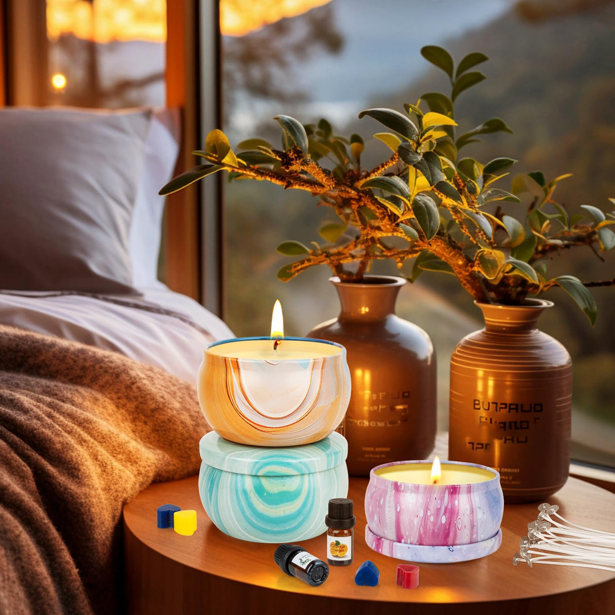 OFUN Candle Making Kit, Candle Making Kit for Adults, DIY Candle Making Supplies, Soy Candle Making Kit, DIY Kits for Adults, Geginners-Perfect Christmas Gifts Valentines Day Gift Mother's Day Gift OFUN