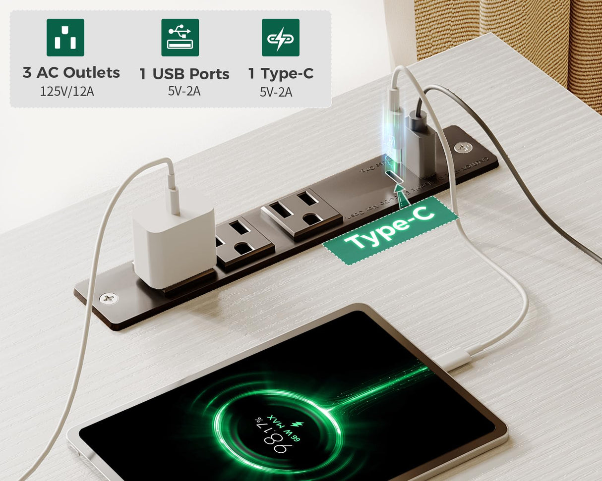 AODK 40 Inch Small Writing Desk with Power Outlets & USB Charging Port, Computer Desk for Small Spaces Home Office, Student Laptop PC Desks with Storage Shelves, Kids Desk, White AODK