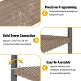 OPENAIRCOMFORT Outdoor Loveseat Bench,46.8 Inches Wicker Frame Patio Bench, All Weather Outdoor Bench with Rattan Backrest Armrests and Metal Legs for Lawn, Front Porch, Park, Yard OPENAIRCOMFORT