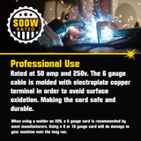 PrimeWeld Welder Extension Cord, SOOW Rated, 50 amp, 250v NEMA 6-50 Heavy Duty Welding Cable, 6 Gauge, (25ft) PRIMEWELD