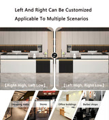 L Shaped Reception Desk,Modern Front Desk Reception Counter,Salon Reception Counter with Storage & Led Lights & Lockable Drawer,for Lobbies Office-Easy to Install Generic