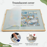 BuilderButler 2-in-1 Tilting & Rotating Puzzle Board for Puzzle Enthusiasts,Portable Puzzle Table with 4 Drawers Cover,35.2" x 26.2" for 1500 Pieces BuilderButler