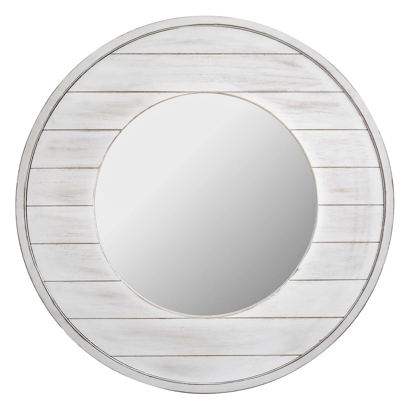 FirsTime & Co. Ellison Shiplap Accent Wall Mirror, 27", Aged White - WoodArtSupply