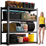 55''H Garage Shelving Heavy Duty Garage Storage Shelves, 2400LBS Capacity Adjustable 4 Tier Metal Industrial Shelf Unit for Kitchen, Utility Room, Warehouse and Basement, Black (16''Dx40''Wx72''H) ErgoNova