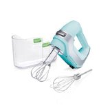 Hamilton Beach Professional 5-Speed Electric Hand Mixer with Snap-On Storage Case, QuickBurst, Stainless Steel Twisted Wire Beaters and Whisk, Mint (62658) Hamilton Beach Professional