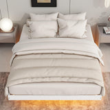 Anwickjeff Full Size Floating Platform Bed with LED Lights and Solid Wood Slats in White anwickjeff