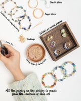 DoDoBeads 1910 Pcs Crystal Chip Beads Kit, Bracelet Making Kit for Adults, Earring Making Kit, Jewelry Making Supplies, Jewelry Starter Kit, Gemstone Beads for Jewelry Making, Natural Stone Beads DoDoBeads