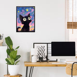 HEIBAGO Starry Night Cat Diamond Art Kits for Adults Beginners, 5D Diamond Painting Animal Kits, DIY Full Round Drill Diamond Dots Paintings Picture Gem Art Craft for Home Wall Decor 12x16 Inch HEIBAGO