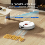 Teendow D20S Max+ Robot Vacuum and Mop, Specifically Handling Pet Hair Design, 6000Pa Max Suction, with Self-Empty Dock, 10 Weeks Hands-Free Cleaning, PreciSense LiDAR Navigation, App & Voice Control Teendow