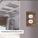 Rustic Wood Print Outlet Covers Wall Plate Single Duplex Receptacle Cover Electrical Outlet Plate Brown Farmhouse Decorative Switch Plate，4.50 x 2.76 Inch YWTZWT