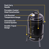 Char-Broil Bullet Charcoal Smoker 16" - 18202075,Black Char-Broil