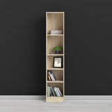 Tvilum Element Narrow 5 Shelf Bookcase, Tall, Oak Tvilum
