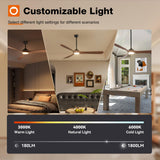 addlon Ceiling Fans with Lights, 72 inch Indoor/Outdoor Ceiling Fan with Remote Control, Reversible, 3 Wood Blades, 6 Speeds, 3CCT Dimmable, Noiseless, Large Ceiling Fan for Patio, gazebo, Farmhouse addlon