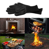 Heat Resistant BBQ Gloves for Hot Temperature Cooking, Barbecue Grilling or Baking Bread Pizza, Safe Oven Mittens with Fingers MOAMI