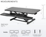 VIVO 48 inch Desk Converter, K Series, Height Adjustable Sit to Stand Riser, Dual Monitor and Laptop Workstation with Wide Keyboard Tray, Black, DESK-V048KB VIVO