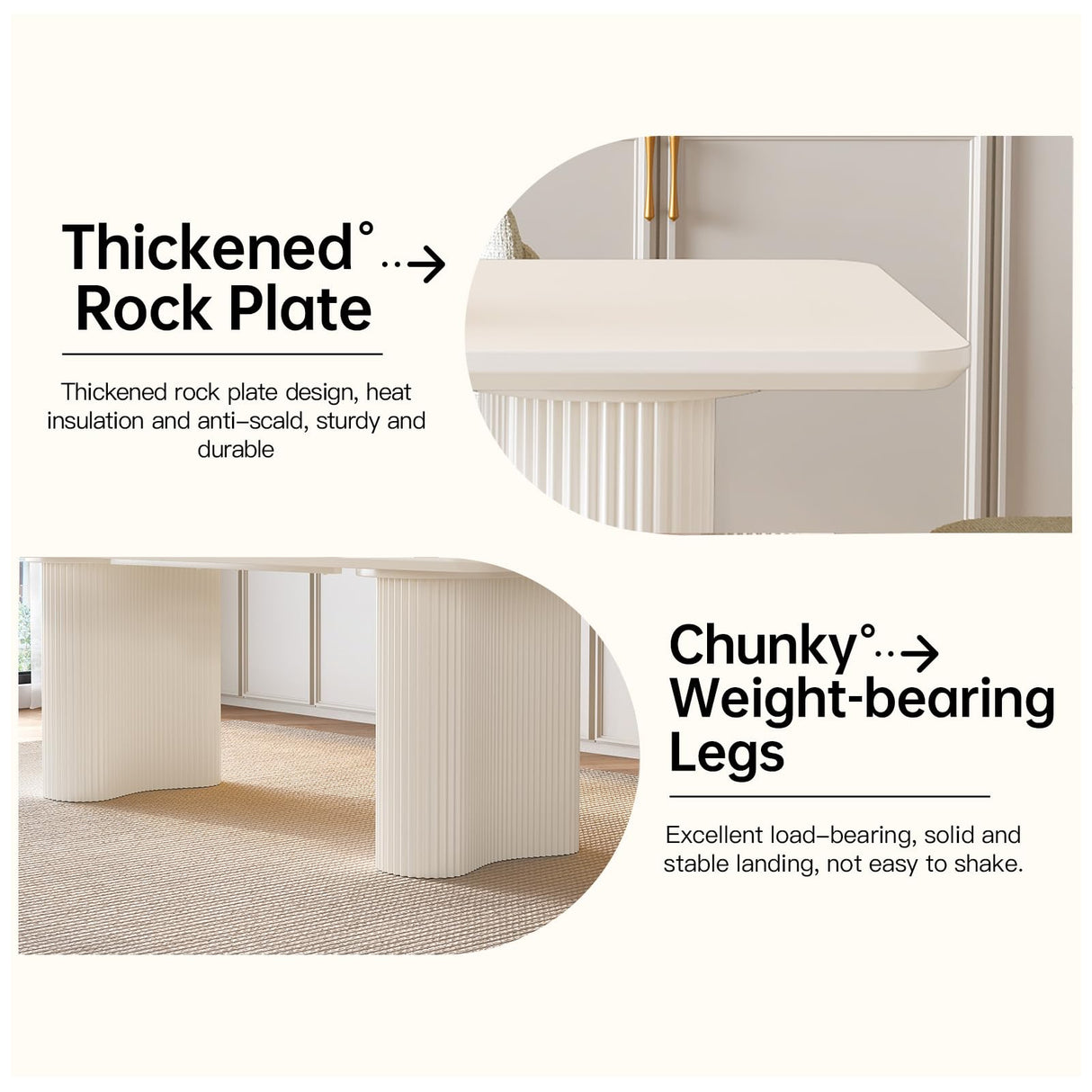 TreLined 9-Piece Dining Table Set for 8, 78.97" Rectangular Kitchen Table with 8 Chairs, Kitchen & Dining Room Sets with Waved Legs for Home, Apartment, White TreLined