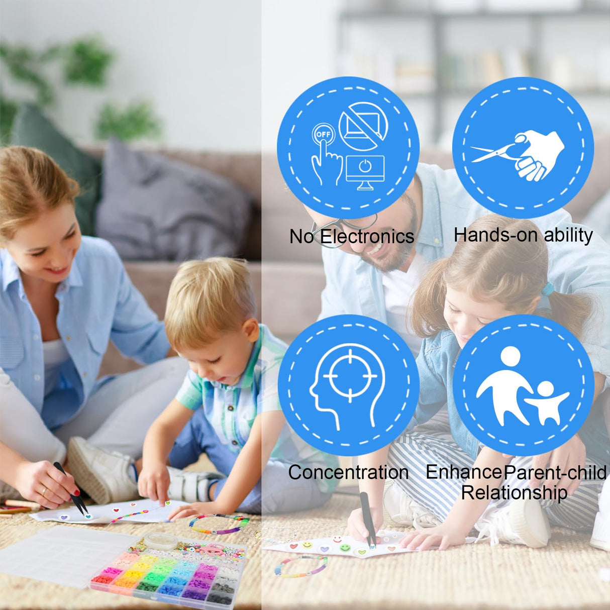 YMSDZHL 6000+PCS Clay Beads Bracelet Making Kit,24 Color DIY Flat Preppy Beads for Friendship Jewelry Making,Polymer Heishi Beads with Charms Gifts for Teen Girls Crafts for Ages 4-12 YMSDZHL