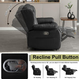 IBTKIG 72.8" Manual Reclining Loveseat Sofa - Wall Hugger Double Loveseat Recliner with Console, Fold-Down Table and Built-in Outlets, Manual Recliner Chair for Living Room RVs Home Theater (Black) IBTKIG