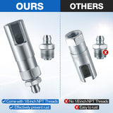 Saillong Grease Gun Coupler with 1/8 inch NPT Threads, Push on Slotted Right Angle 90 Degree Grease Coupler Fits Standard 1/8 inch NPT Grease Hoses, 2.1 Inch Length Saillong