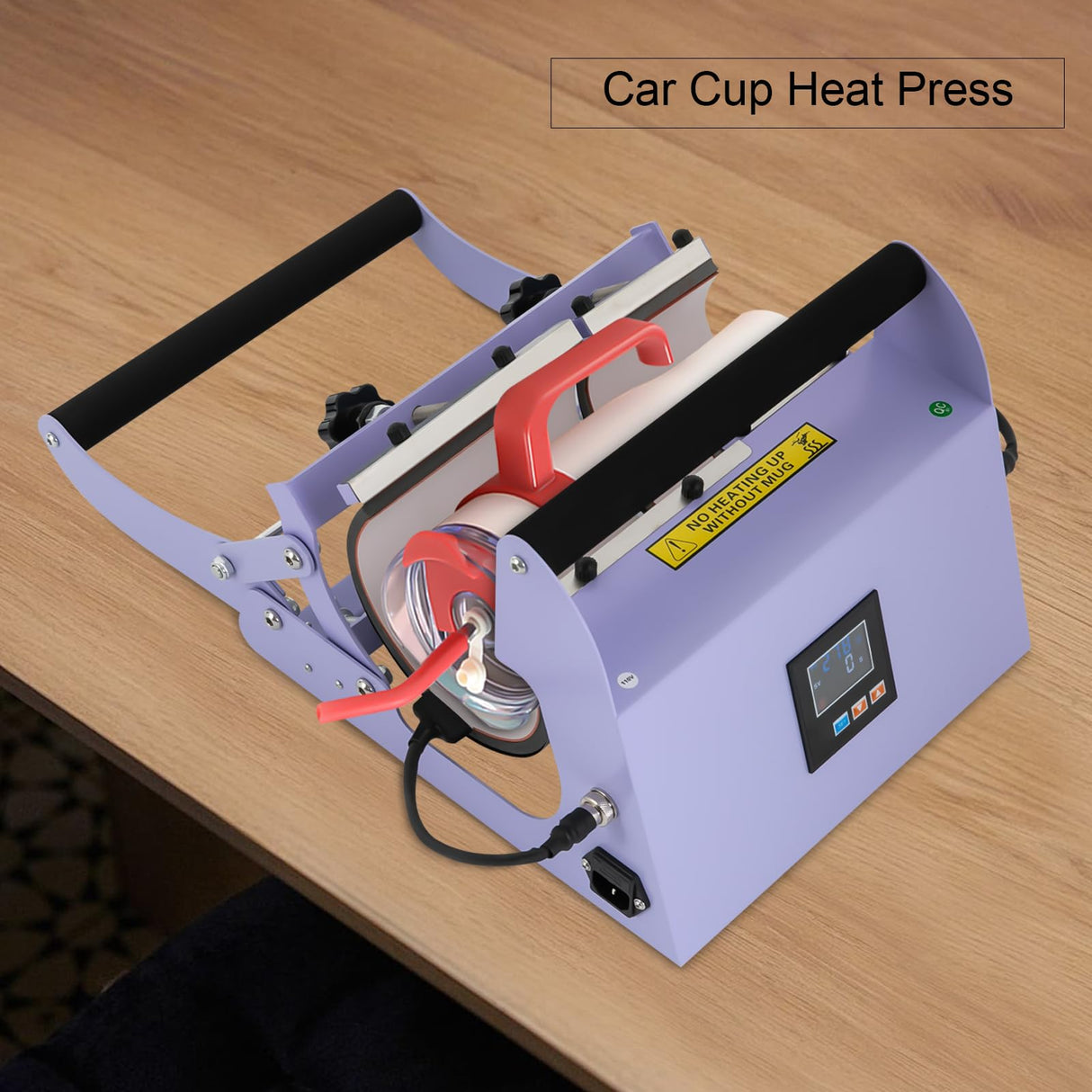 Heat Press Machine, Tumbler Heat Press Car Cup Mug Press Heat Machine Temp & Timer Mug Press Tool Sublimation Blank Skinny Straight Machine for 40oz Car Cups QUSKLISU