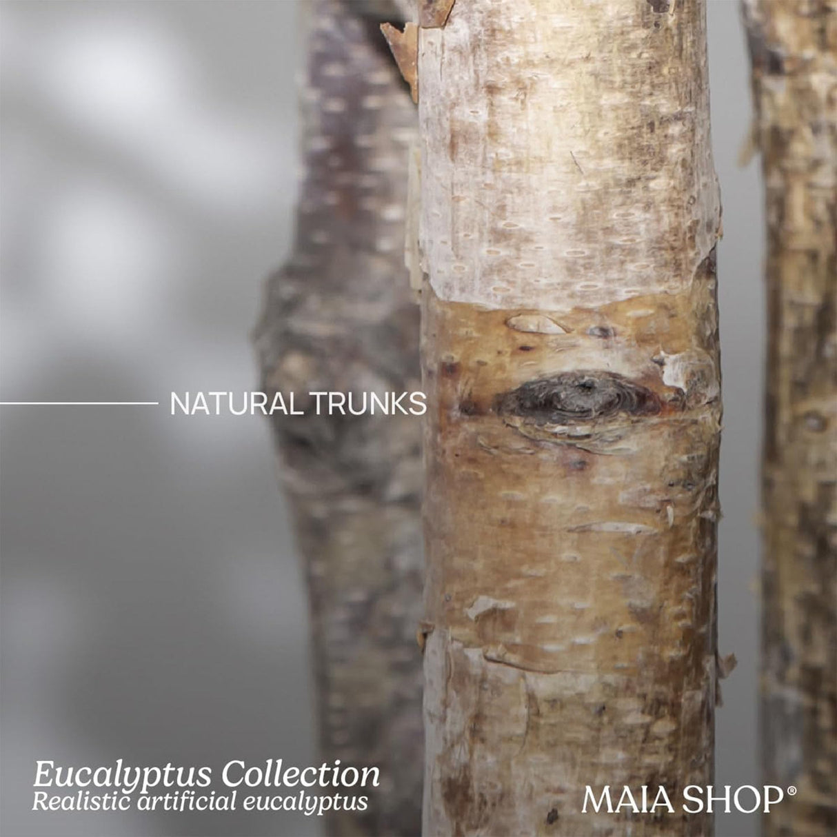 Maia Shop 3.5ft Artificial Eucalyptus Tree, Fake Plants for Home Decor, Natural Wood Trunk Maia Shop