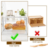 RISICULIS 2PCS Large Bread Box for Countertop, Stackable Double Layer Storage Container, Clear Boxes for Kitchen Counter, Bread Keeper for Homemade Bread, Bagel, Muffins, Rolls RISICULIS