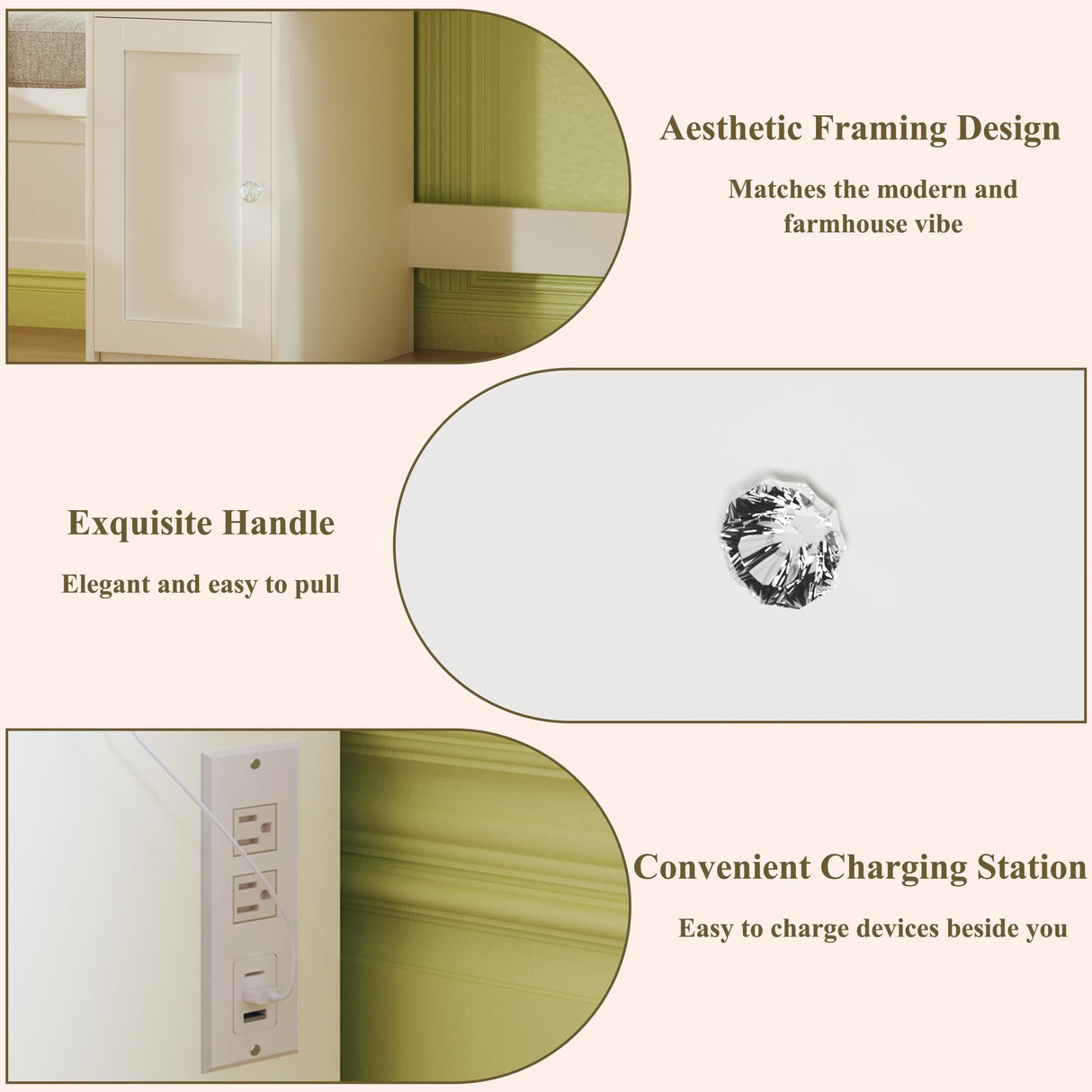 HUAHUU Vanity Desk with Mirror and Lights, 45.3'' Large Makeup Vanity with Glass Top & Power Outlet, White Vanity Table with 3 Drawers & 2 Cabinets & Hidden Storage Shelves, 3 LED Lighting Modes HUAHUU