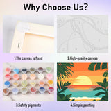 HEIBAGO Framed Paint by Numbers kit for Kids, 4 Pack Landscapes Paint by Numbers for Kids Ages 8-12, Sun Paint by Numbers Kits Children Beginner, DIY Acrylic Oil Painting for Home Wall Decor 8x8 inch HEIBAGO